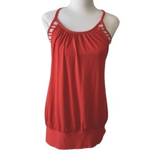 Lululemon Roll Out Racerback Orange Tank Top